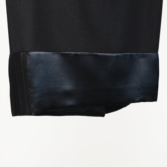 L.A.M.B. Vintage Black Wool and Satin Pencil Skirt - Picture 5 of 10